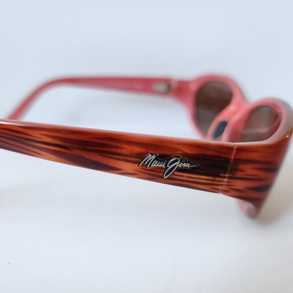Maui Jim Sunglasses Punchbowl MJ219 12 Pink Brown Woodgrain 54-17-135 Italy - Picture 6 of 8